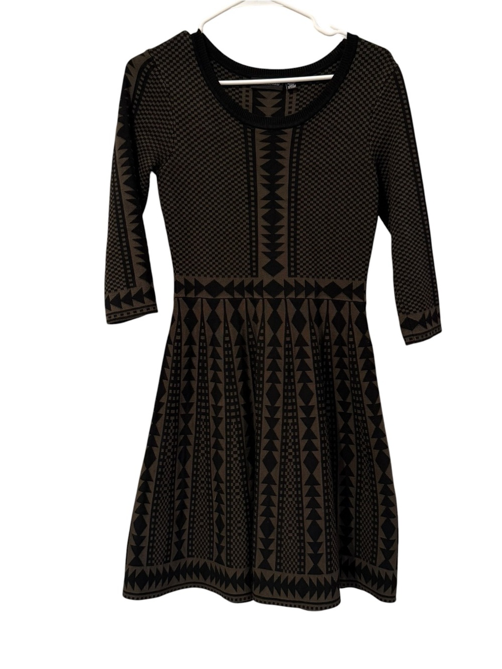 Tribal Print Fit-and-Flare Dress- size S